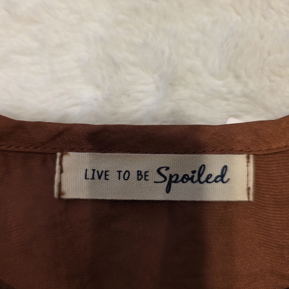 Rich Rust Color Ruffle Bodysuit Sateen - Picture 4 of 4